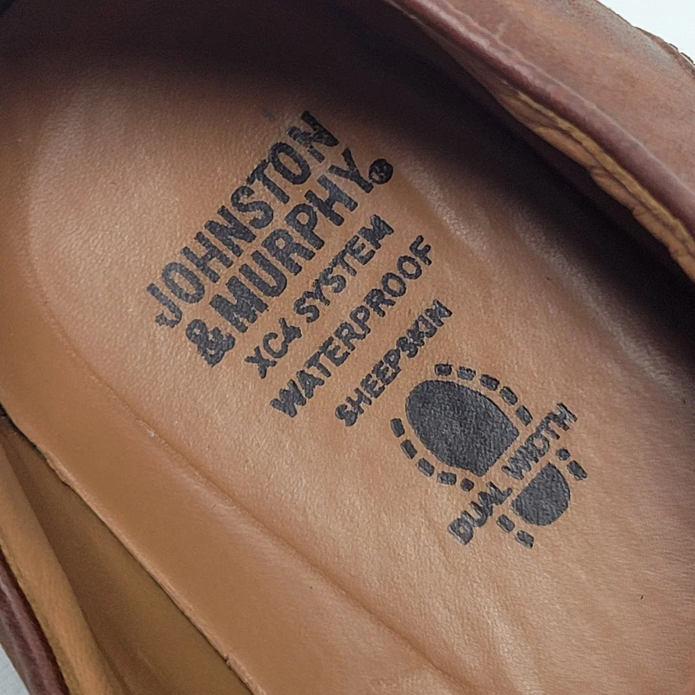 JOHNSTON & MURPHY Sheepskin Waterproof Dual Width Leather Oxford Sz 10.5